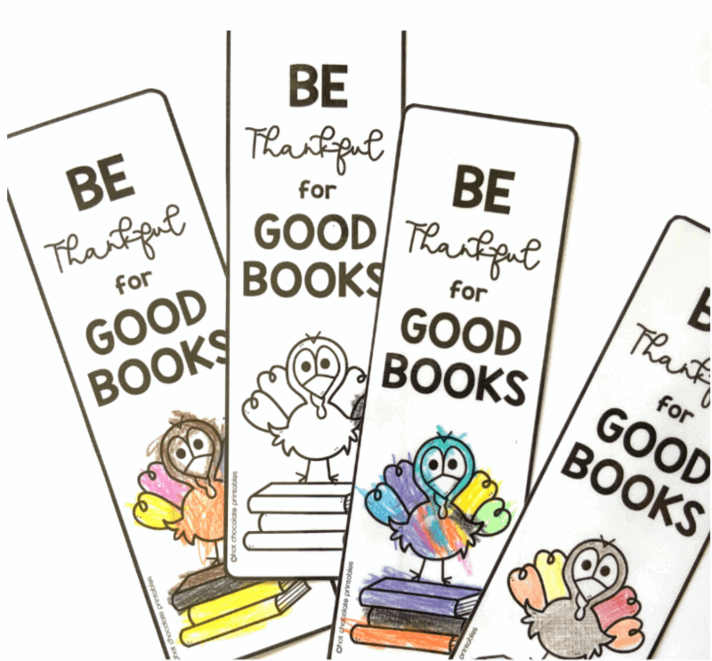 Free Thanksgiving Bookmarks for Students – Printable Classroom Freebie - Hot Chocolate Teachables