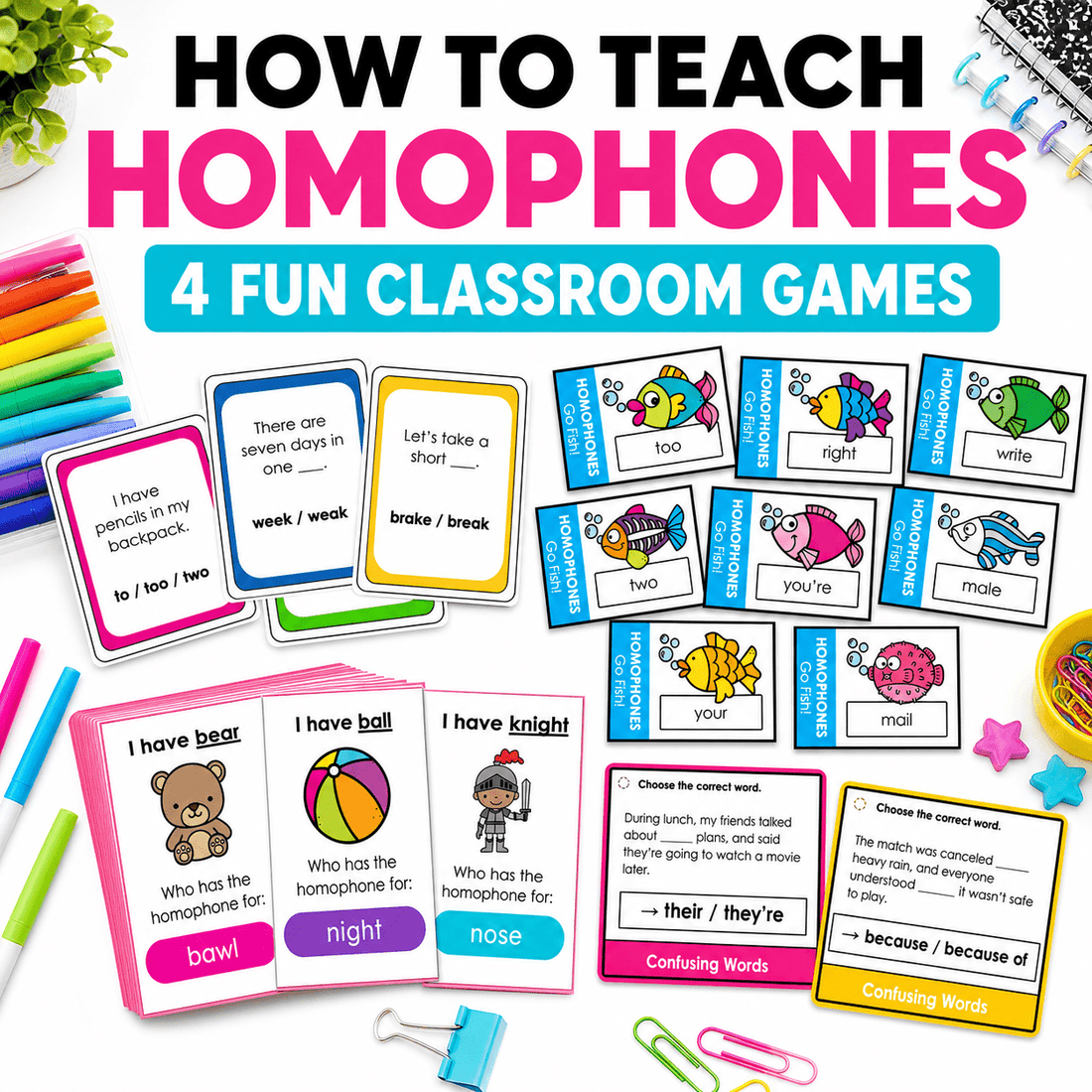 How to teach homophones with four fun classroom games