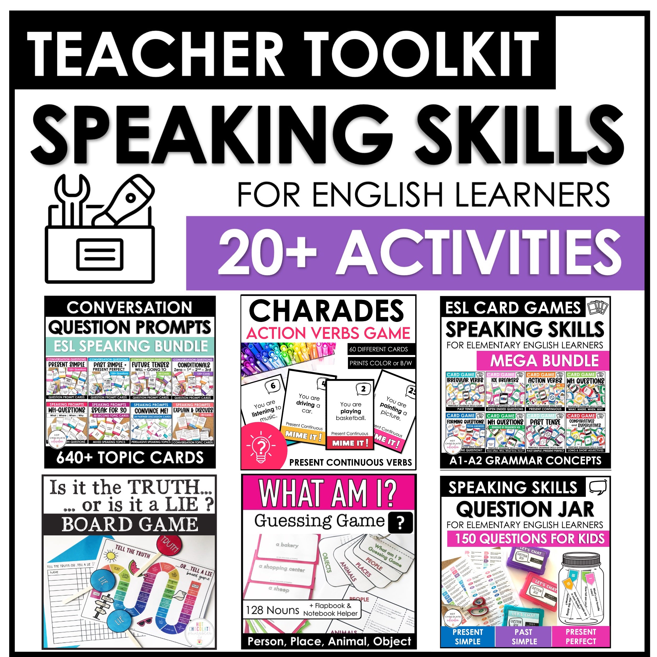 ESL Speaking Skills Starter Kit | English Games, Activities & Question Cards
