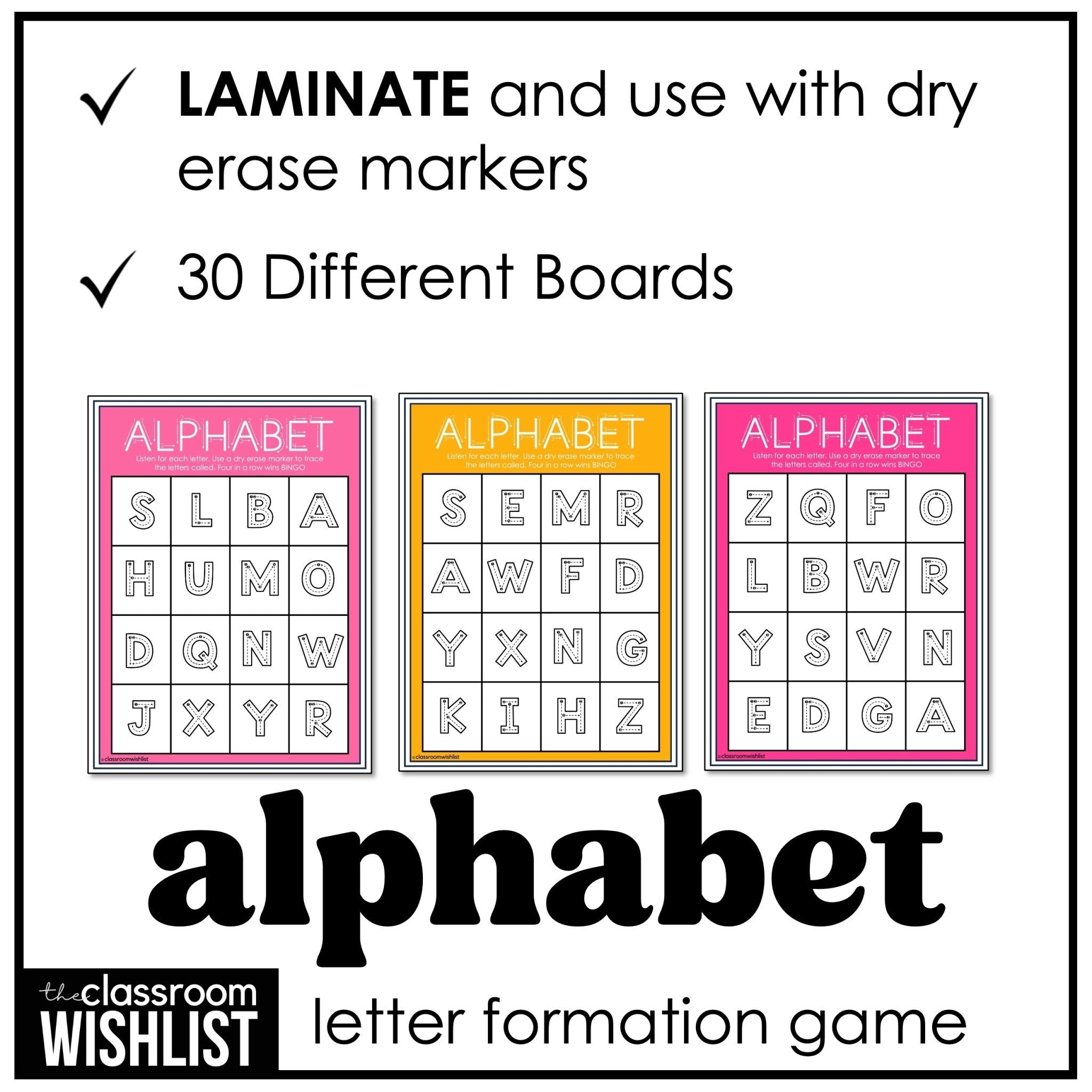 Alphabet Tracing Bingo – Uppercase Letter Formation Game - Hot Chocolate Teachables