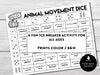 Animal Movement Dice Game - Hot Chocolate Teachables