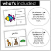 Animal Vocabulary CLIP CARD activity task cards for ELL - ESL - EFL - Hot Chocolate Teachables