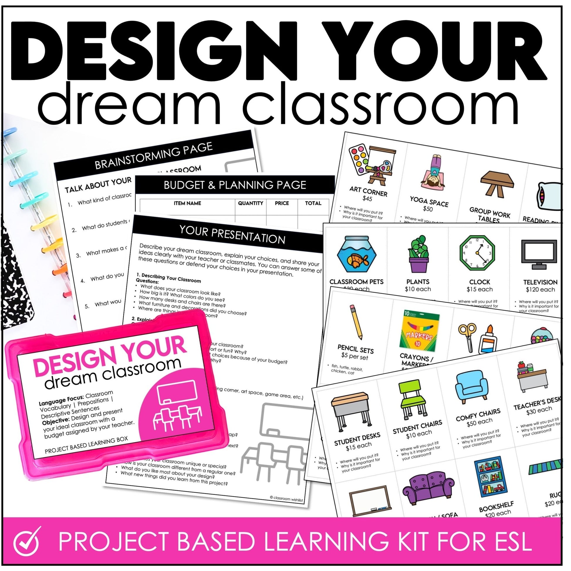 Build Your Dream Classroom – ESL Project - Based Learning & Speaking Activity - Hot Chocolate Teachables