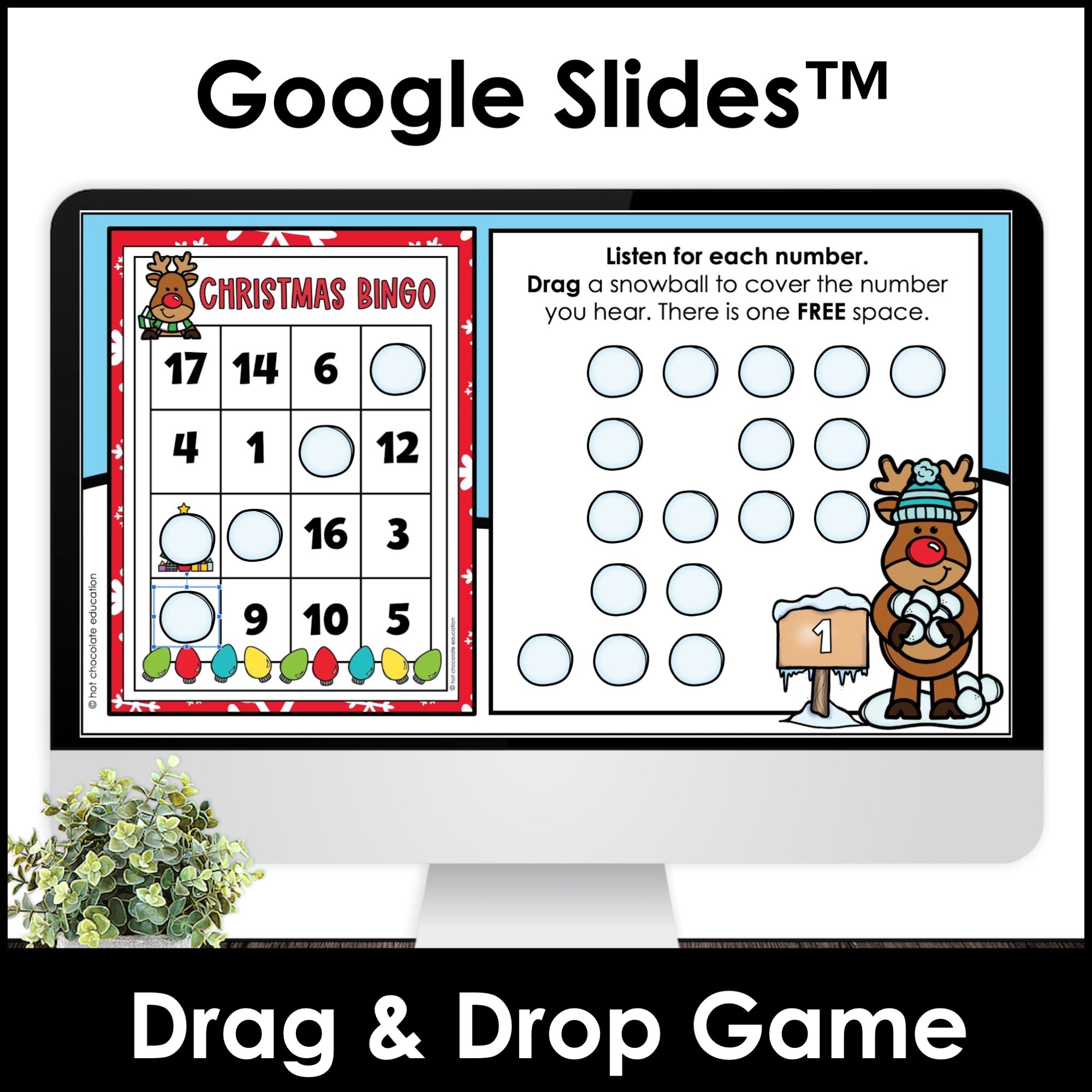 Christmas Bingo Bundle – Numbers 1–20 Print & Digital Versions - Hot Chocolate Teachables