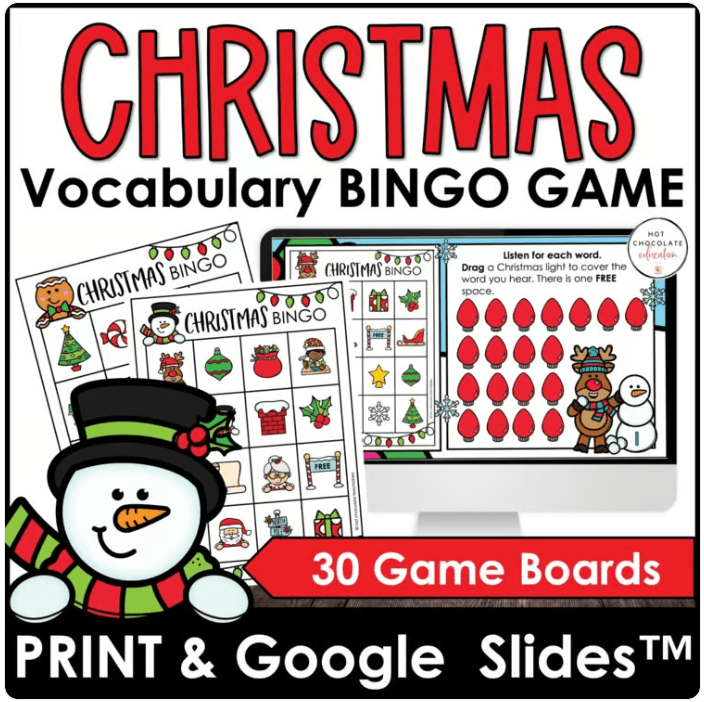 Christmas Picture Bingo BUNDLE - Print & Digital Versions - Hot Chocolate Teachables