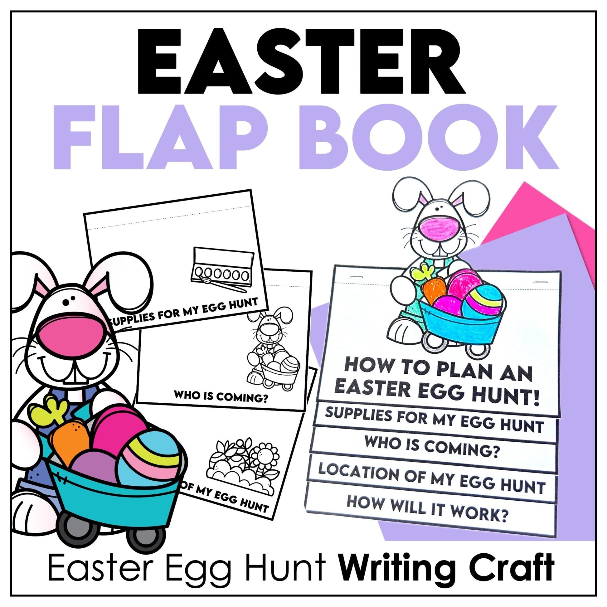 Easter Flap Book – Plan an Easter Egg Hunt Writing Craft (ESL Grades 1–2) - Hot Chocolate Teachables