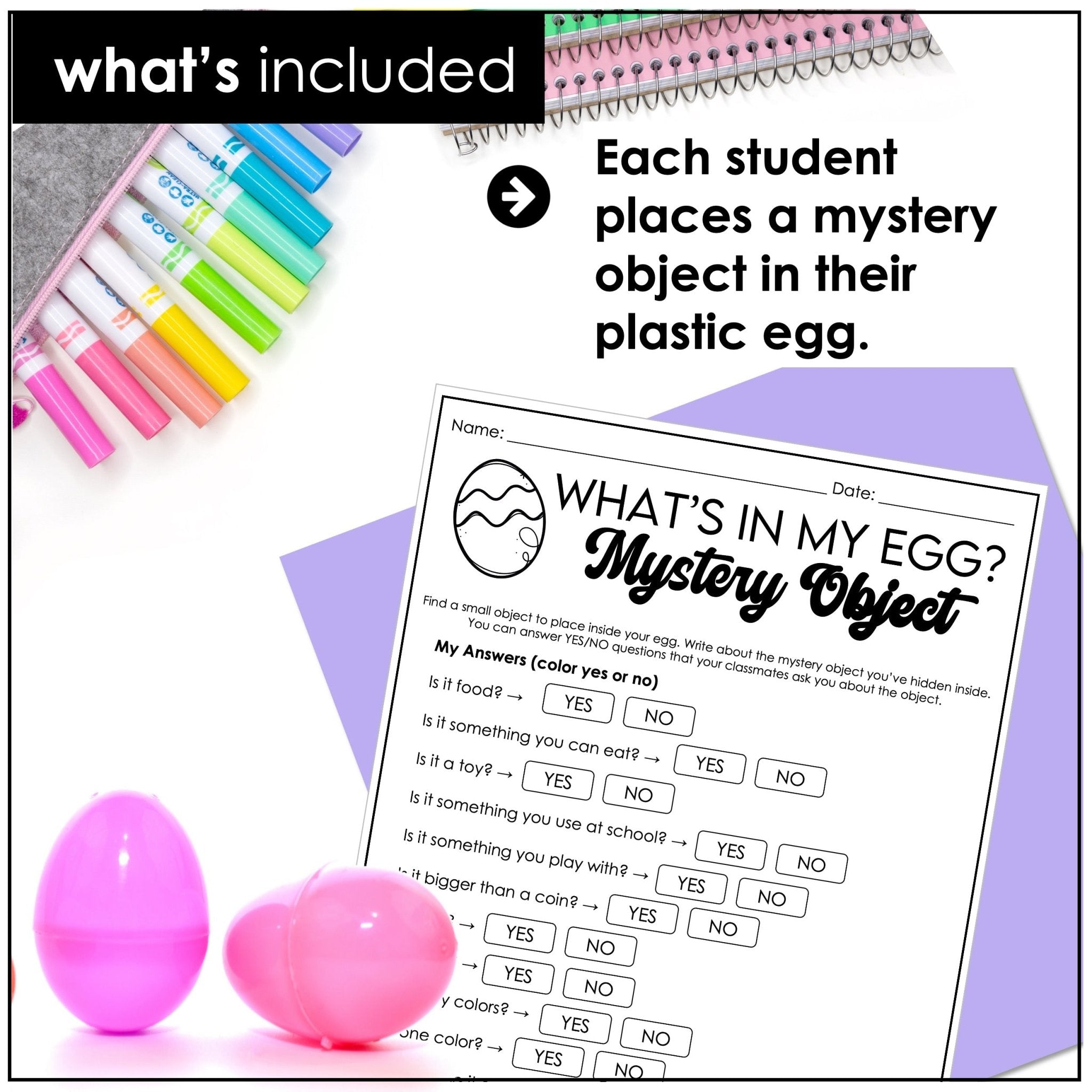 Easter Guessing Game – Mystery Object “What’s in the Egg?” (ESL/ELL) - Hot Chocolate Teachables