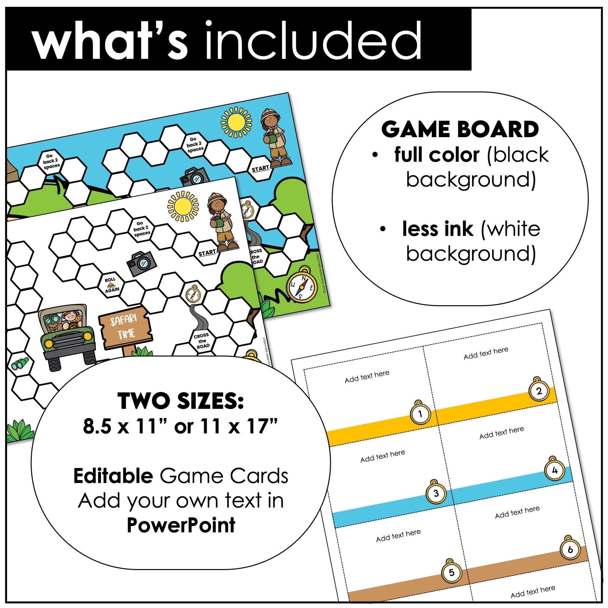 Editable Board Game Templates - ESL, Math, Vocabulary, Grammar, Test Prep - Hot Chocolate Teachables