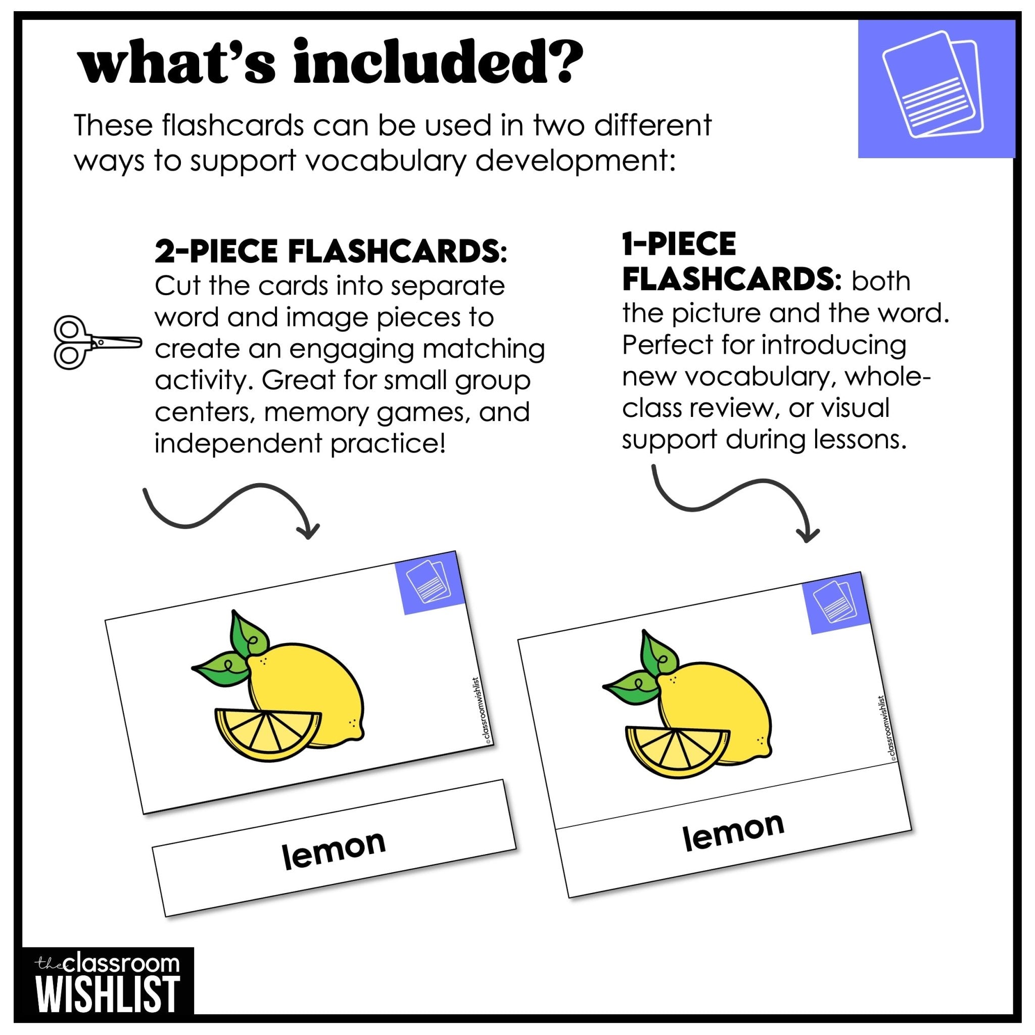 Fruit & Vegetable Vocabulary Flashcard Bundle | Print & Digital | ESL Newcomers - Hot Chocolate Teachables
