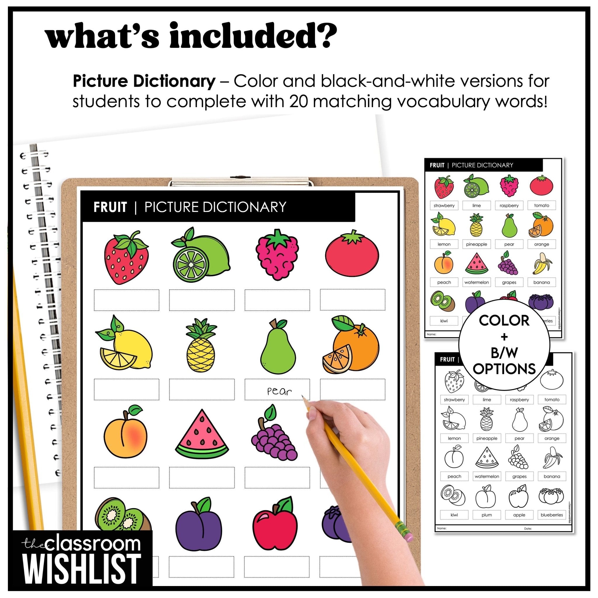 Fruit & Vegetable Vocabulary Flashcard Bundle | Print & Digital | ESL Newcomers - Hot Chocolate Teachables