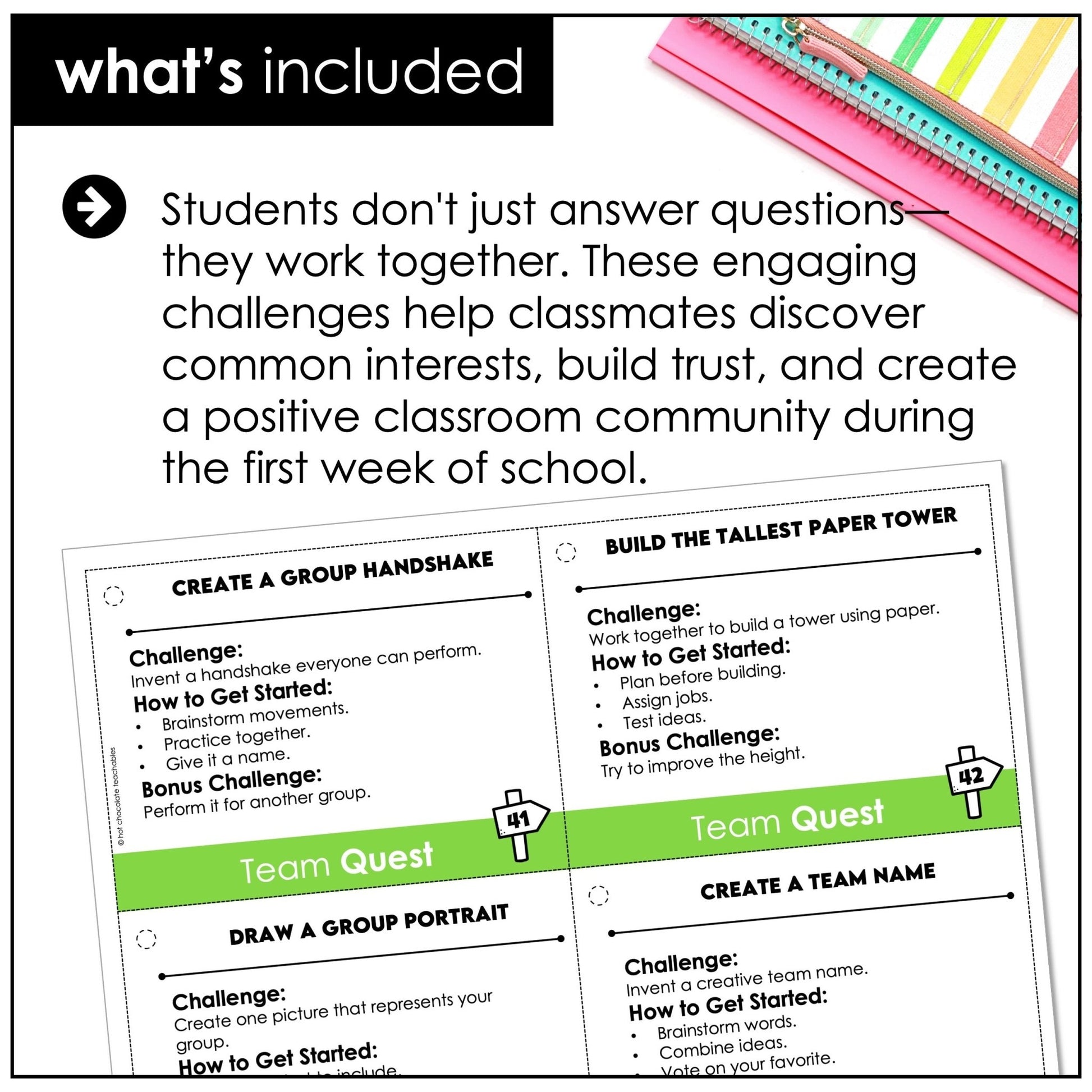 Getting to Know You Task Cards – Back to School Icebreaker Activities - Hot Chocolate Teachables