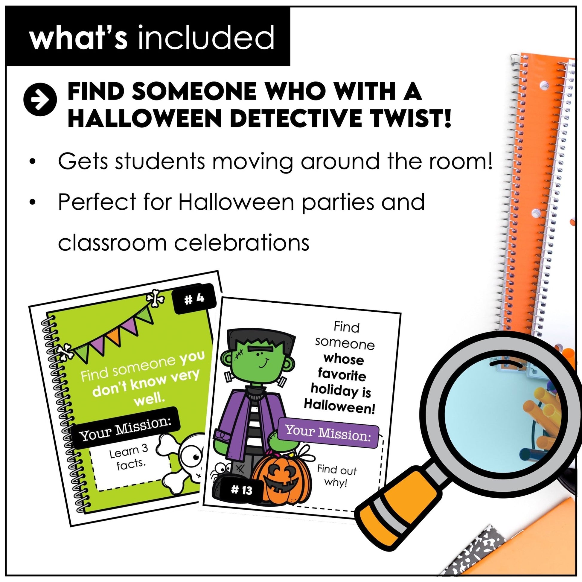Halloween Find Someone Who – Speaking Game & Icebreaker Scavenger Hunt - Hot Chocolate Teachables