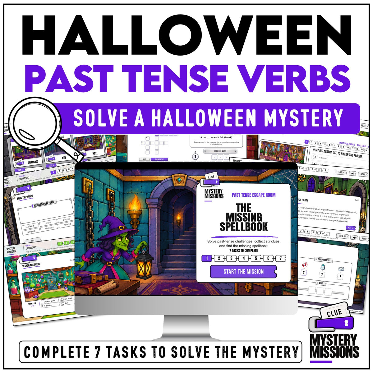 Halloween Past Tense Verbs – The Missing Spellbook Mystery Mission