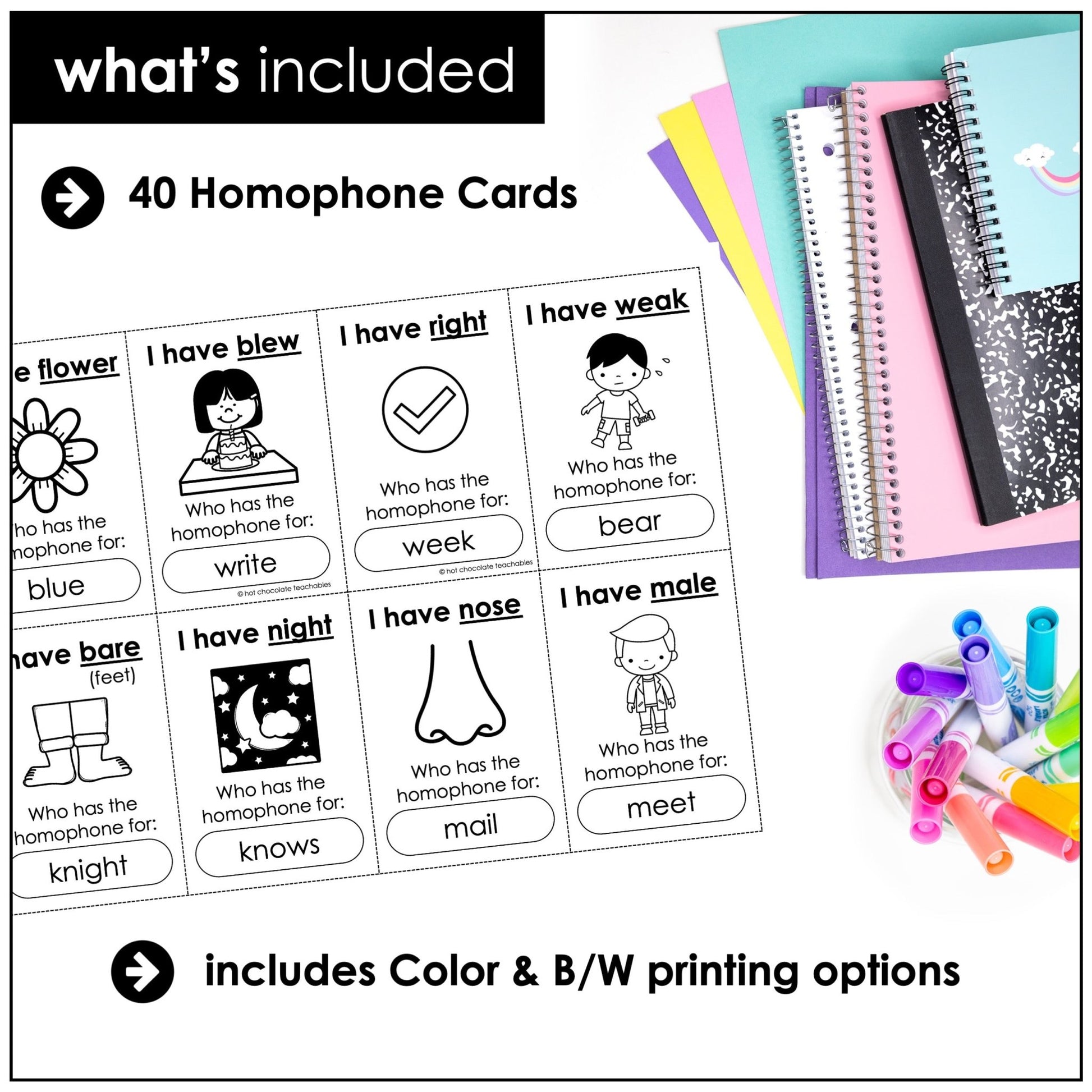 Homophones I Have, Who Has? Game – Frequently Confused Words for Grades 2–4 - Hot Chocolate Teachables