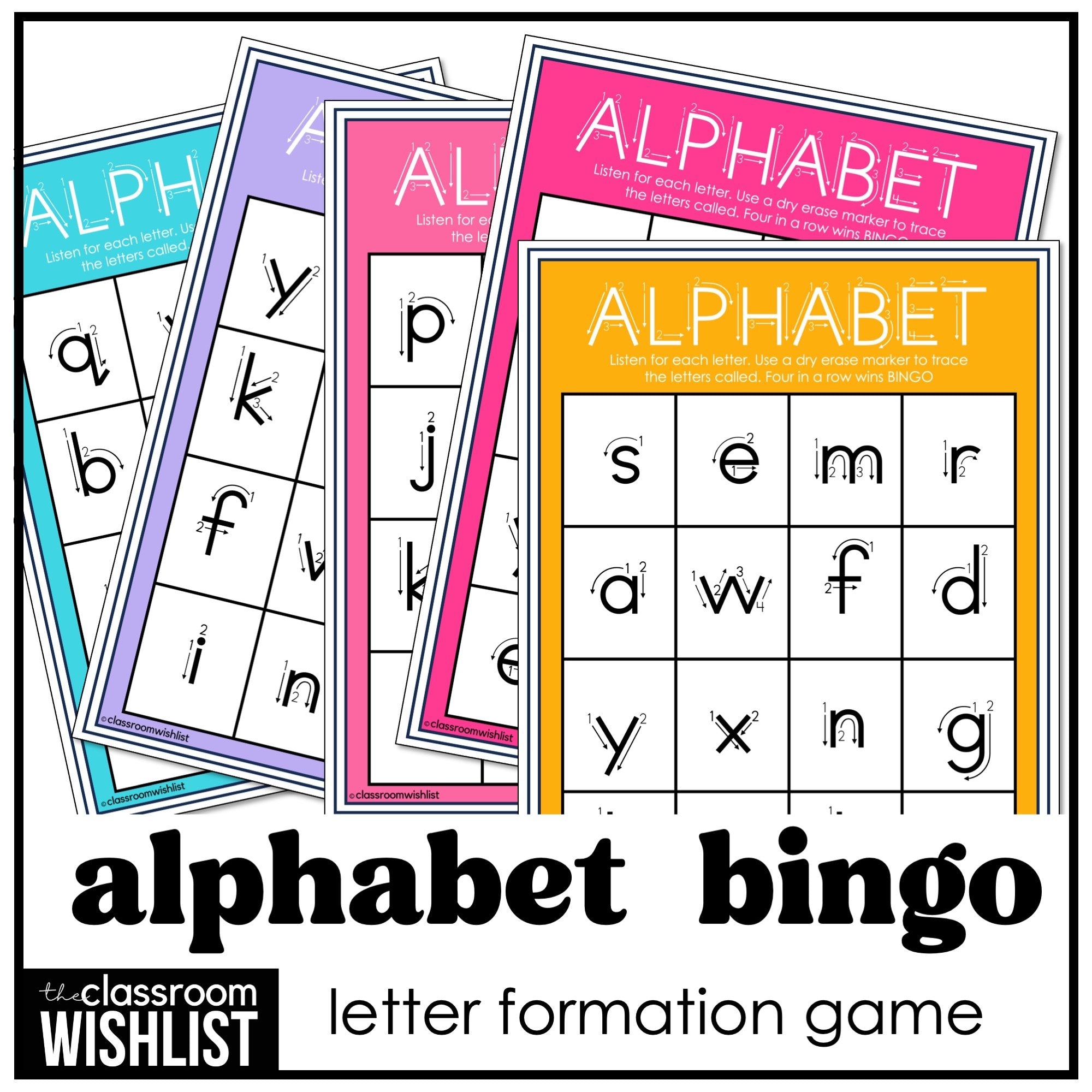 Lowercase Alphabet Bingo – Letter Formation & Tracing Game - Hot Chocolate Teachables