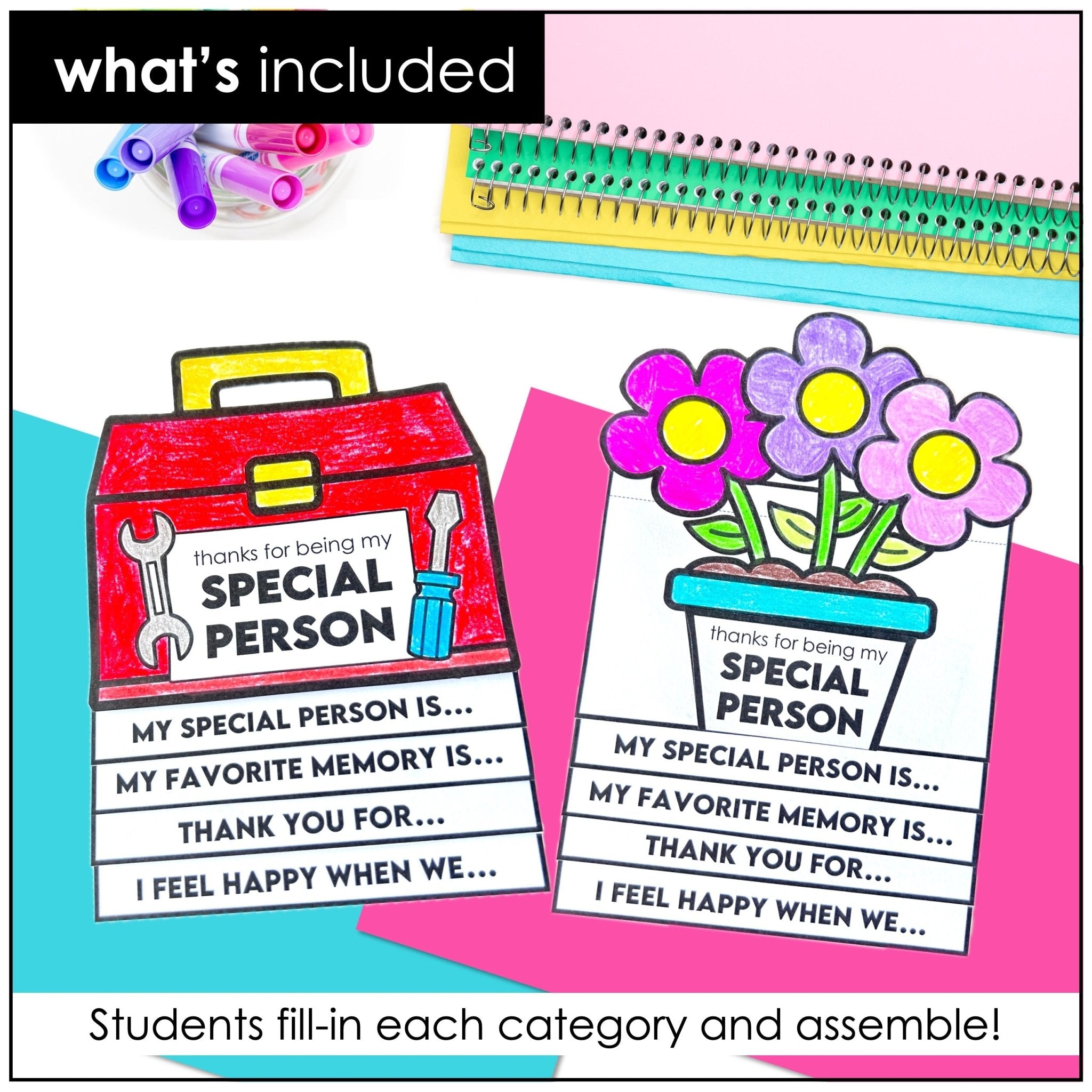 Mother’s Day & Father’s Day Writing Craft – Inclusive “Special Person” Flip Book - Hot Chocolate Teachables