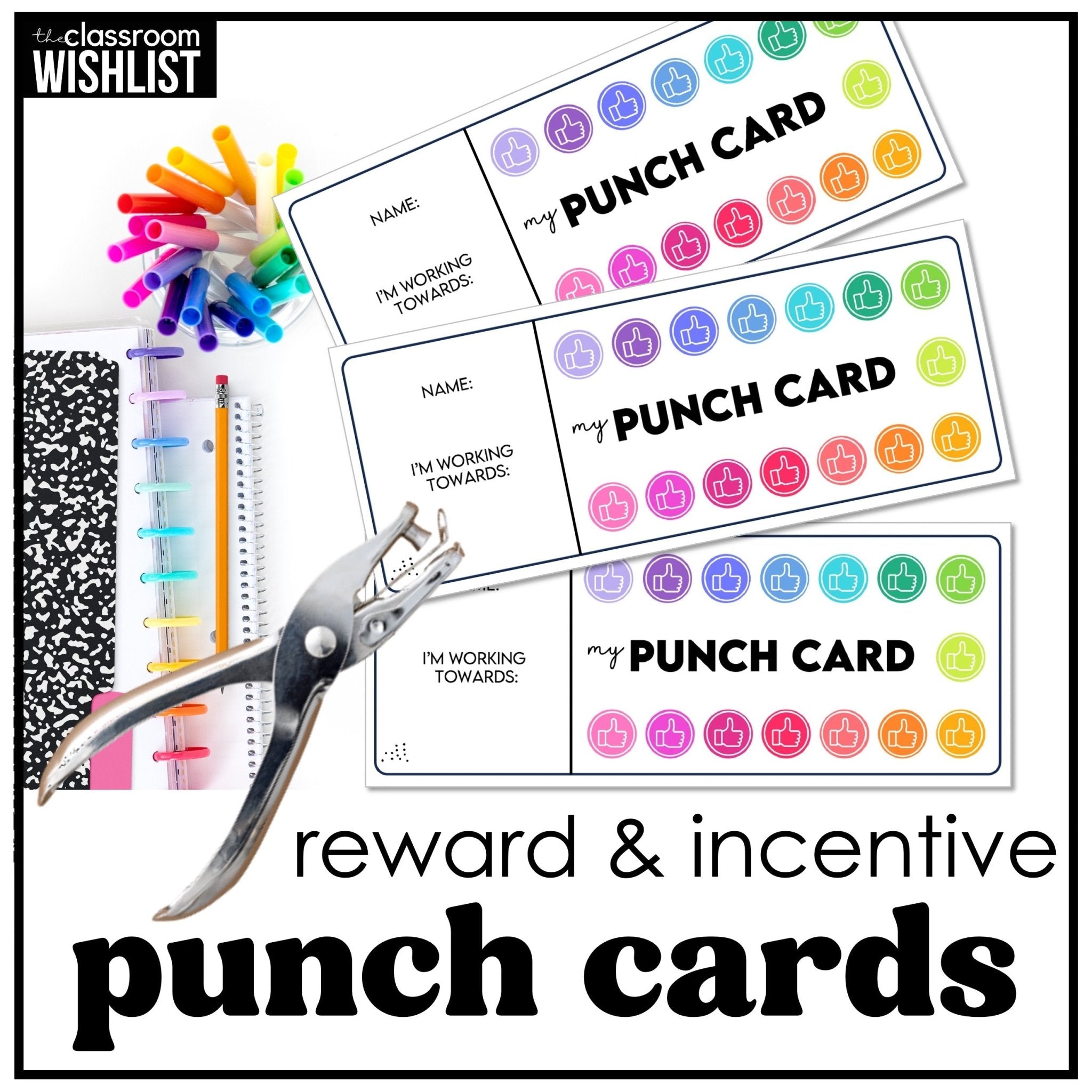 Reward & Incentive Punch Cards – Behavior, Goal Tracking & Motivation Tool - Hot Chocolate Teachables