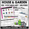 Rooms in the House, Furniture & Garden Vocabulary Activities & Flash Card Bundle - Hot Chocolate Teachables