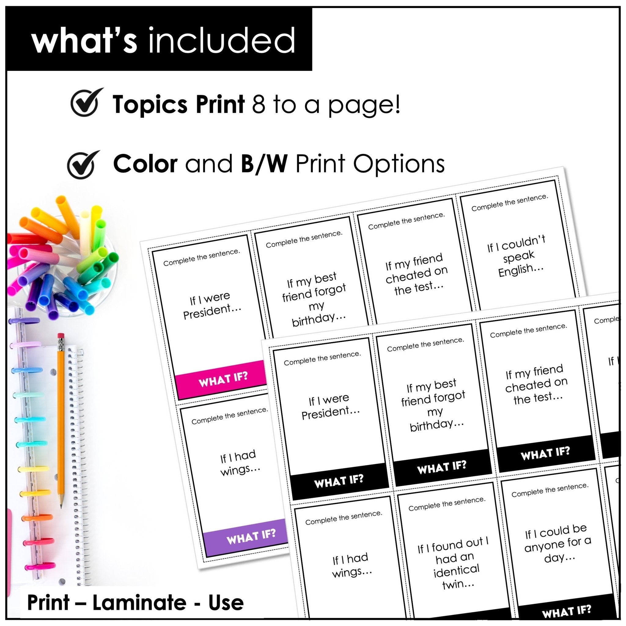 Second Conditional Discussion Cards – ESL Speaking Prompts & Activity - Hot Chocolate Teachables