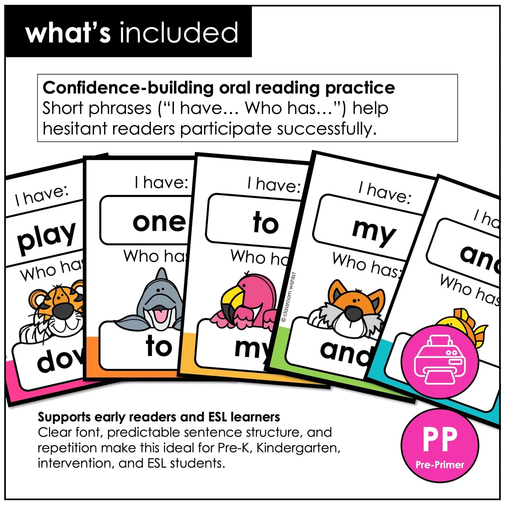 Sight Words - I have.... Who has? Pre - Primer Dolch List Reading Card Games - Hot Chocolate Teachables