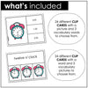 Telling Time to the Hour & Half Past Vocabulary CLIP CARD activity - Hot Chocolate Teachables