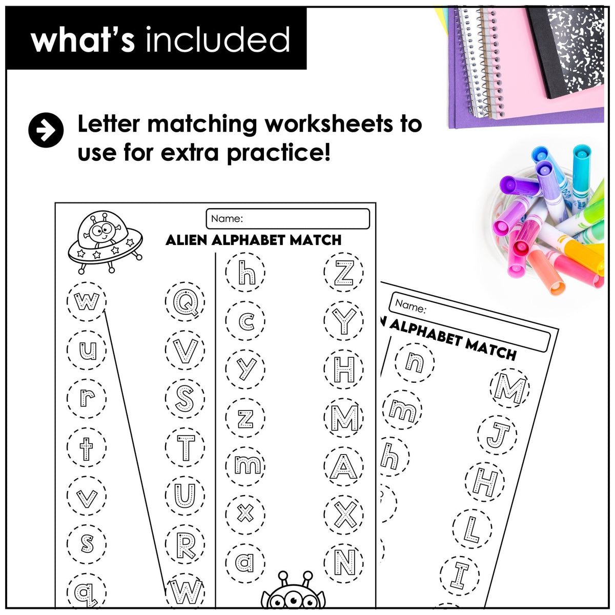 Uppercase & Lowercase Letter Matching Game – Alphabet Recognition for Kindergarten - Hot Chocolate Teachables