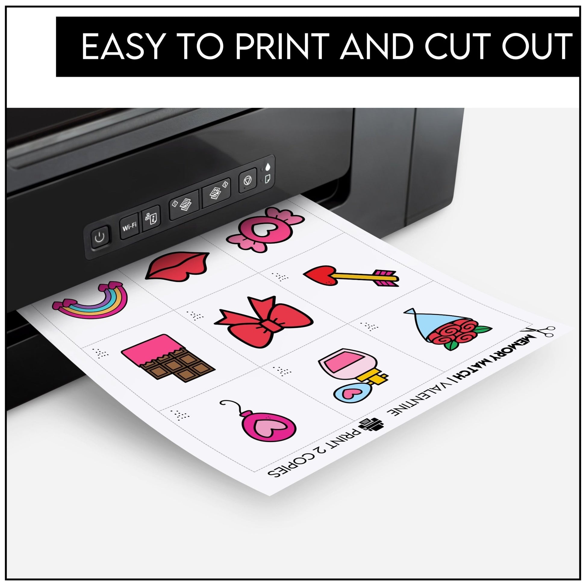 Valentine's Day Memory Match Game | Printable Matching Activity - Hot Chocolate Teachables