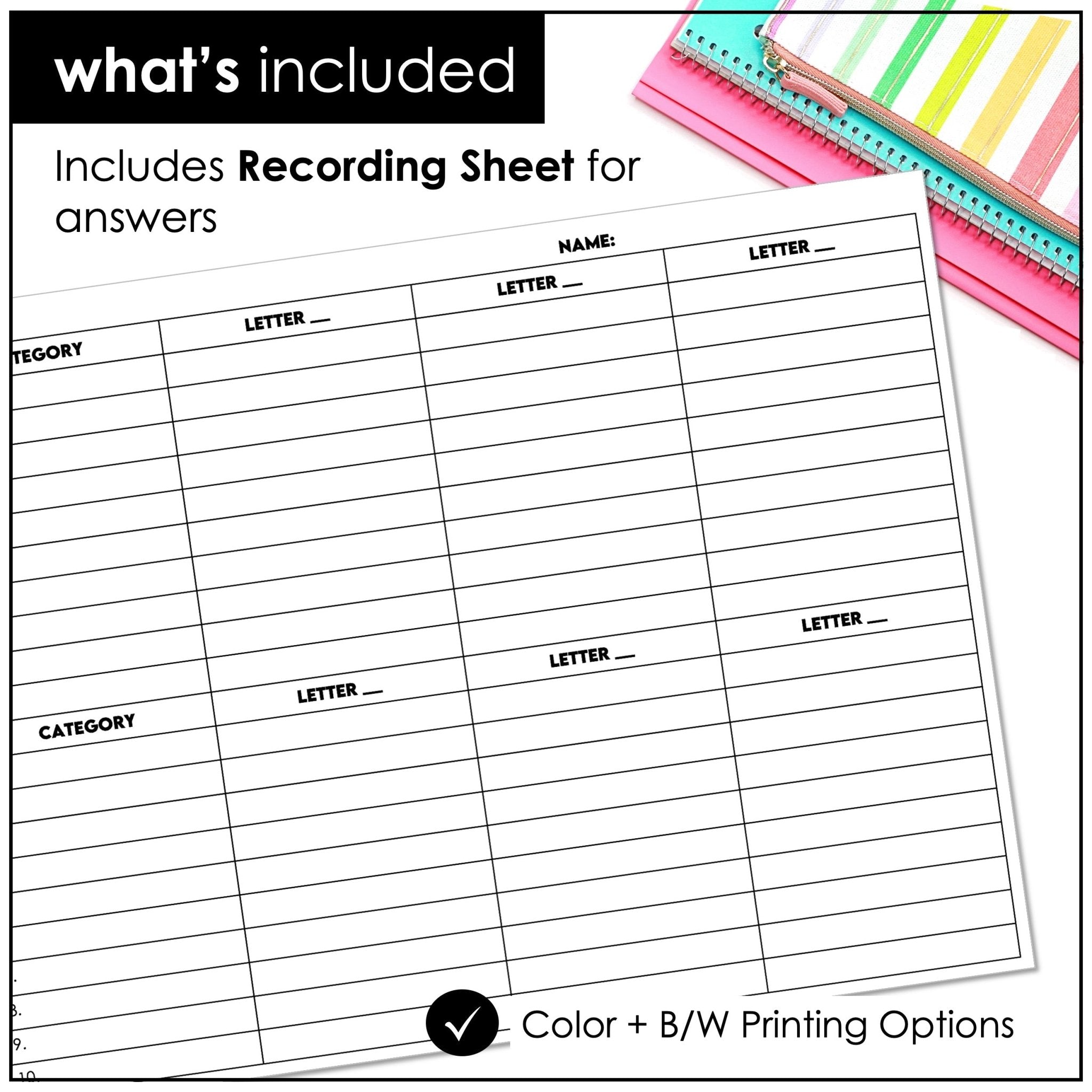 Whiteboard Scattergories | Vocabulary Building Whole Class Activity - Hot Chocolate Teachables