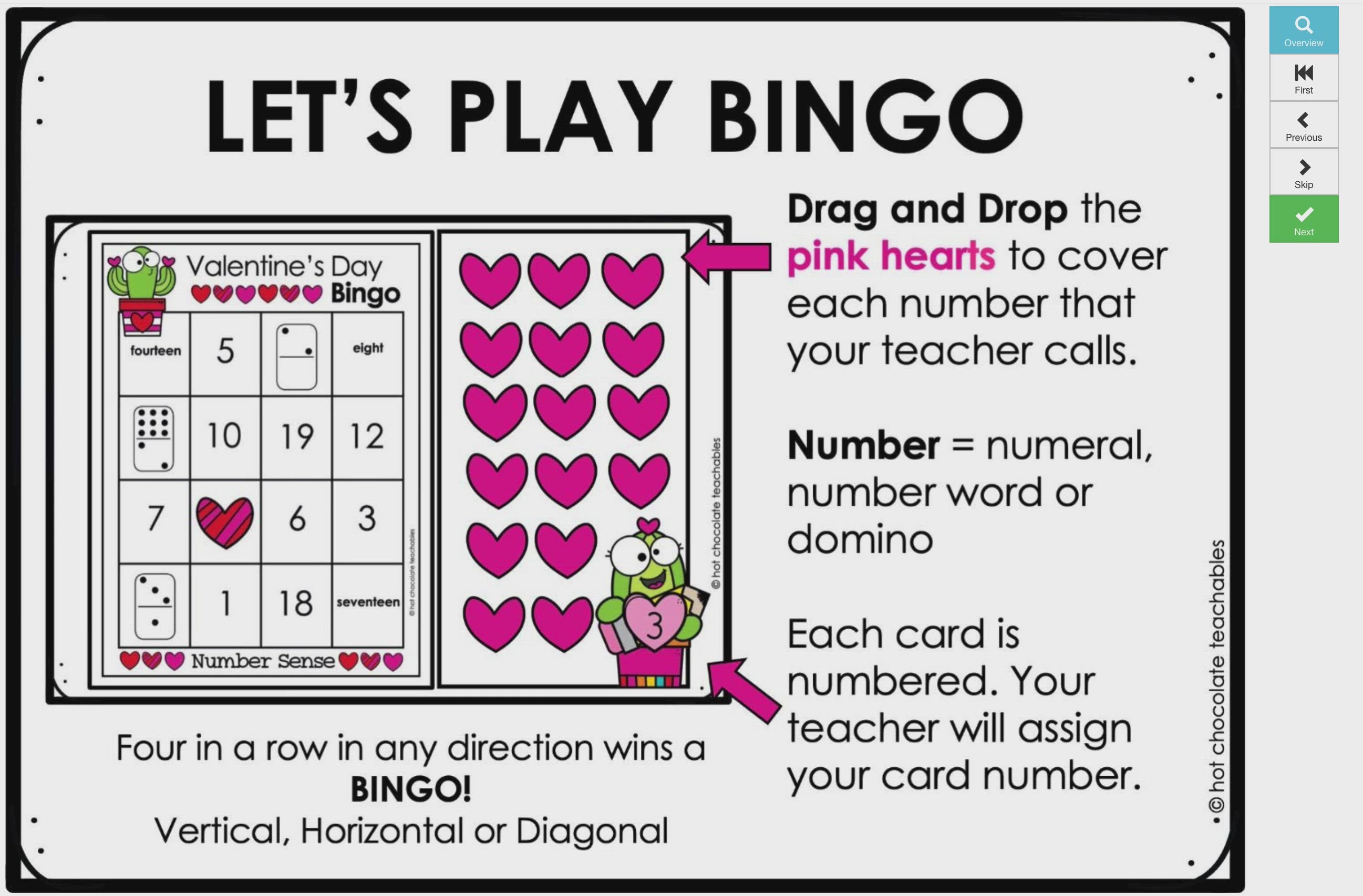 Load video: Valentine&#39;s Day Numbers 1-20 Bingo Game | Boom Cards