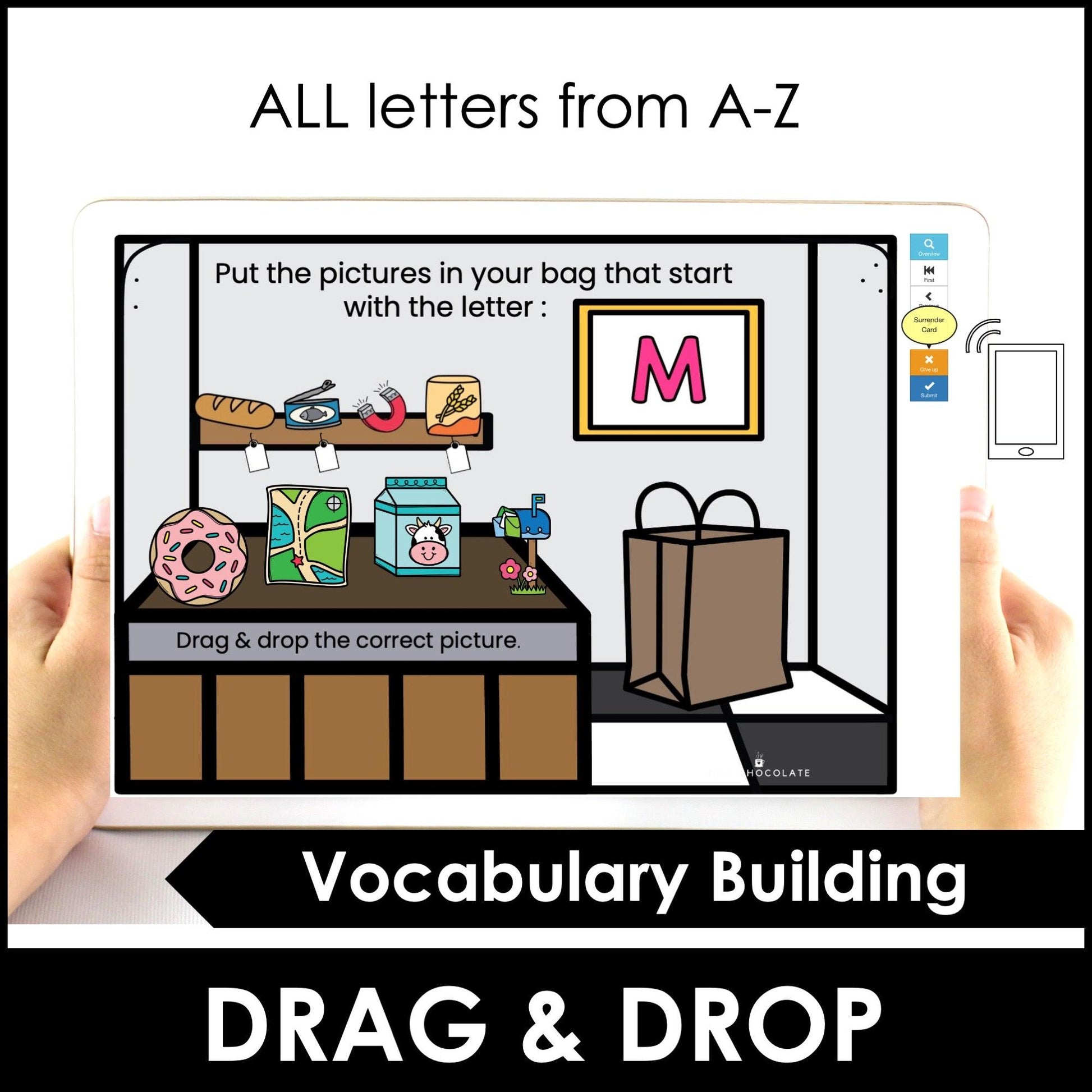 Alphabet Words - Initial Letter Sorting Activity | Digital Boom Cards™ - Hot Chocolate Teachables