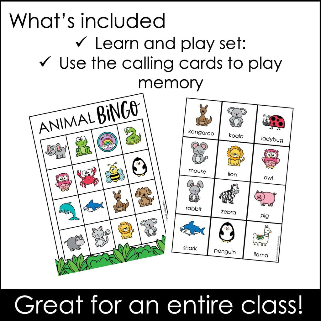 Animal BINGO Game - Hot Chocolate Teachables