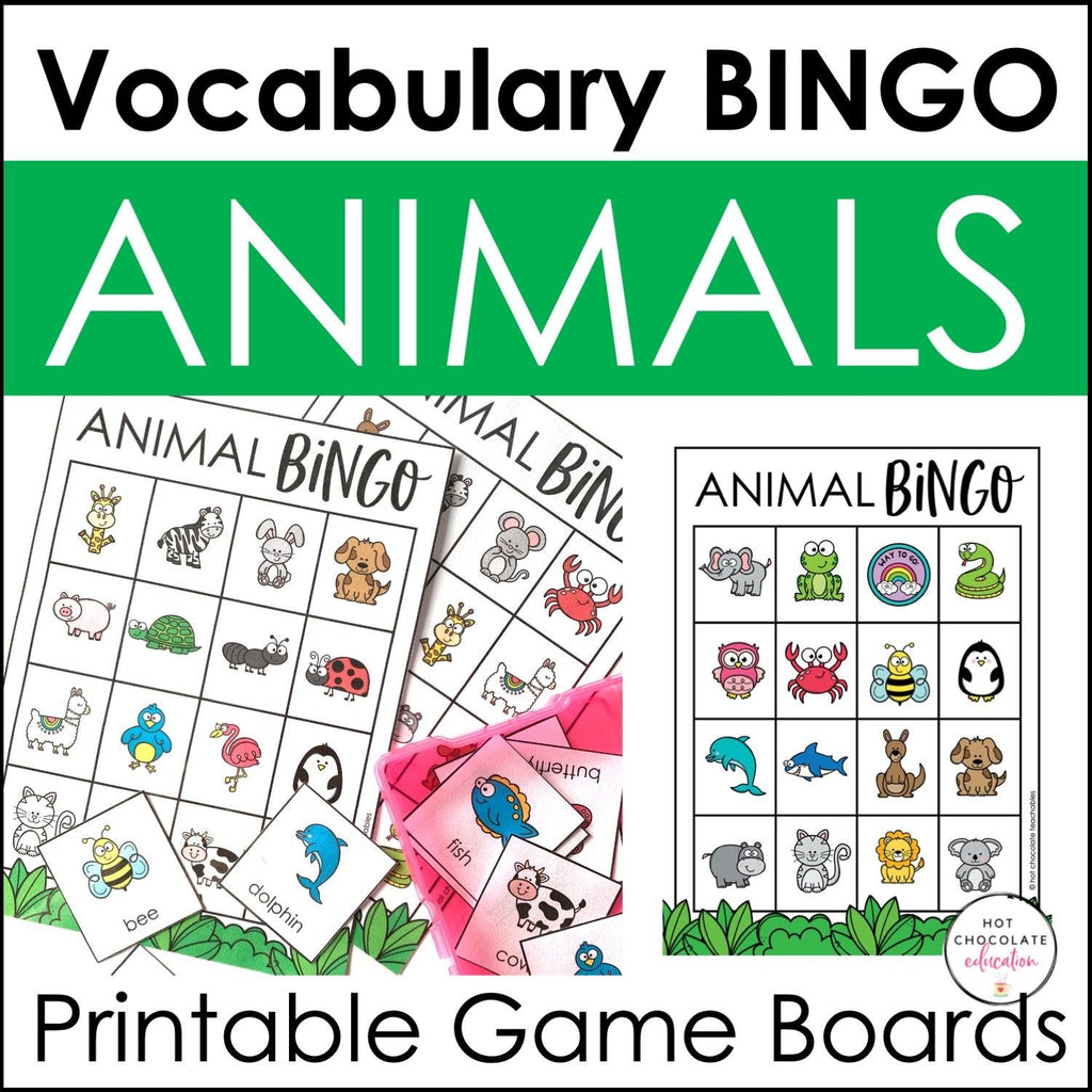 Animal BINGO Game - Hot Chocolate Teachables