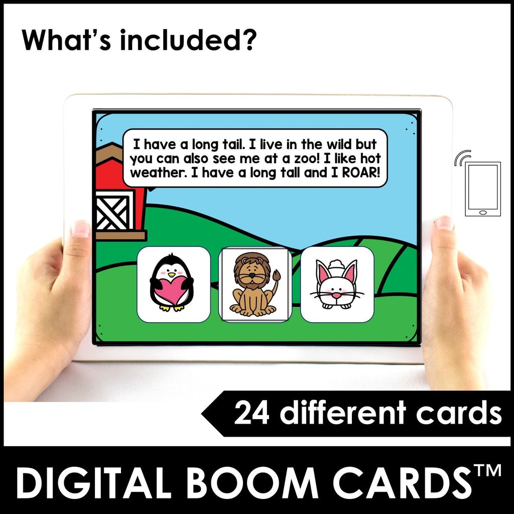 Animal Guessing Game - Interactive Digital Boom Cards™ - Hot Chocolate Teachables