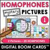 Antonym, Synonym, Homophone, Homonym Mystery Picture Boom Cards™ BUNDLE - Hot Chocolate Teachables