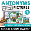 Antonym, Synonym, Homophone, Homonym Mystery Picture Boom Cards™ BUNDLE - Hot Chocolate Teachables