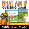 Autumn / Fall : What am I? ESL Vocabulary Guessing Game BOOM CARDS™ - Hot Chocolate Teachables