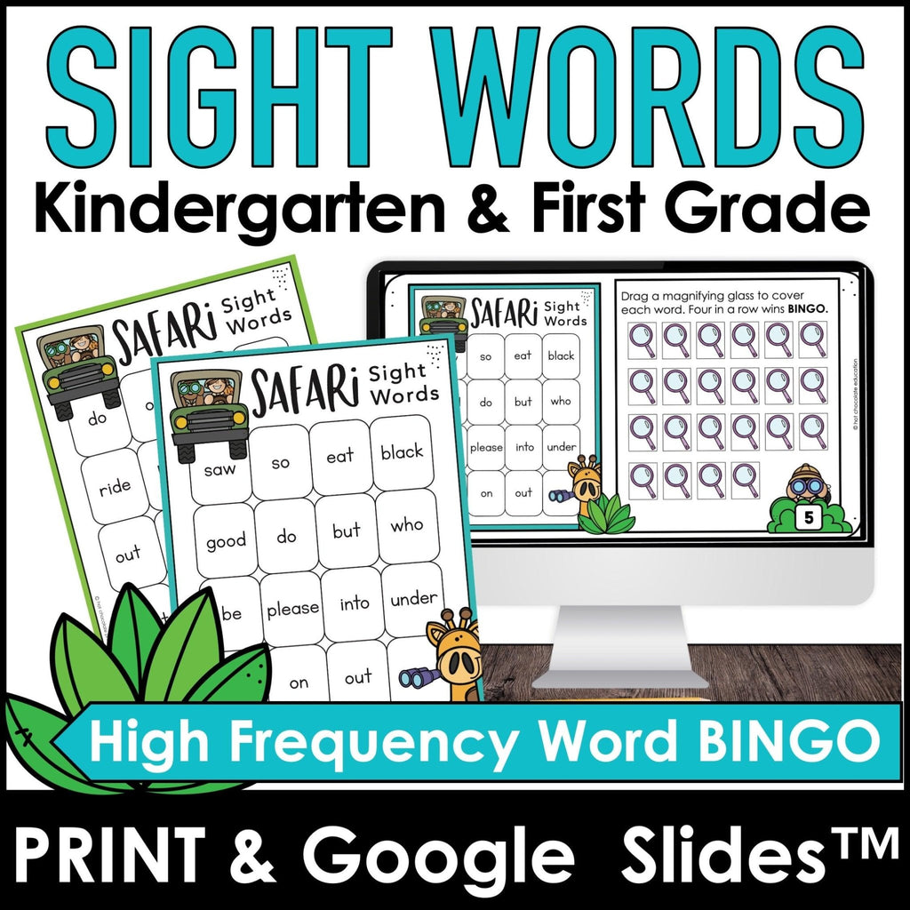 Beginning Sight Word Practice | Bingo Game ESL | Kindergarten | First Grade - Hot Chocolate Teachables