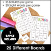 Beginning Sight Words - 2 Game Bingo Set - Hot Chocolate Teachables