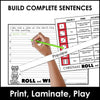 Christmas Sentence Building Roll and Write Activity - BUILD YOUR OWN SENTENCES - Hot Chocolate Teachables