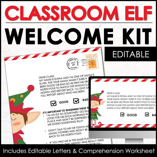 Classroom Elf Welcome Kit - Elf in our Classroom December Behavior Incentive - Hot Chocolate Teachables