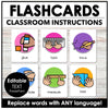 Classroom Instruction Flashcards - Editable Vocabulary Flash Cards ESL EFL ELA - Hot Chocolate Teachables