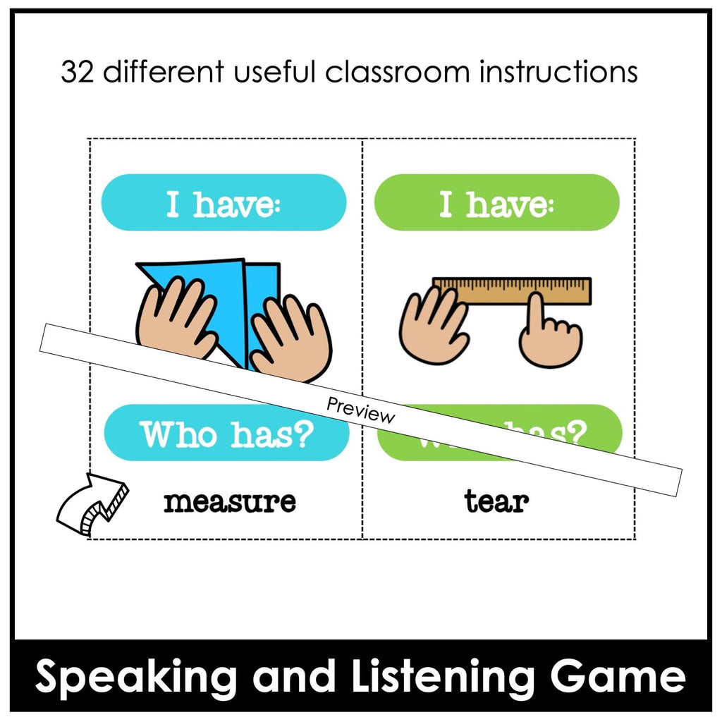 Classroom Instructions ESL Card Match Game: I have-Who Has? - Hot Chocolate Teachables