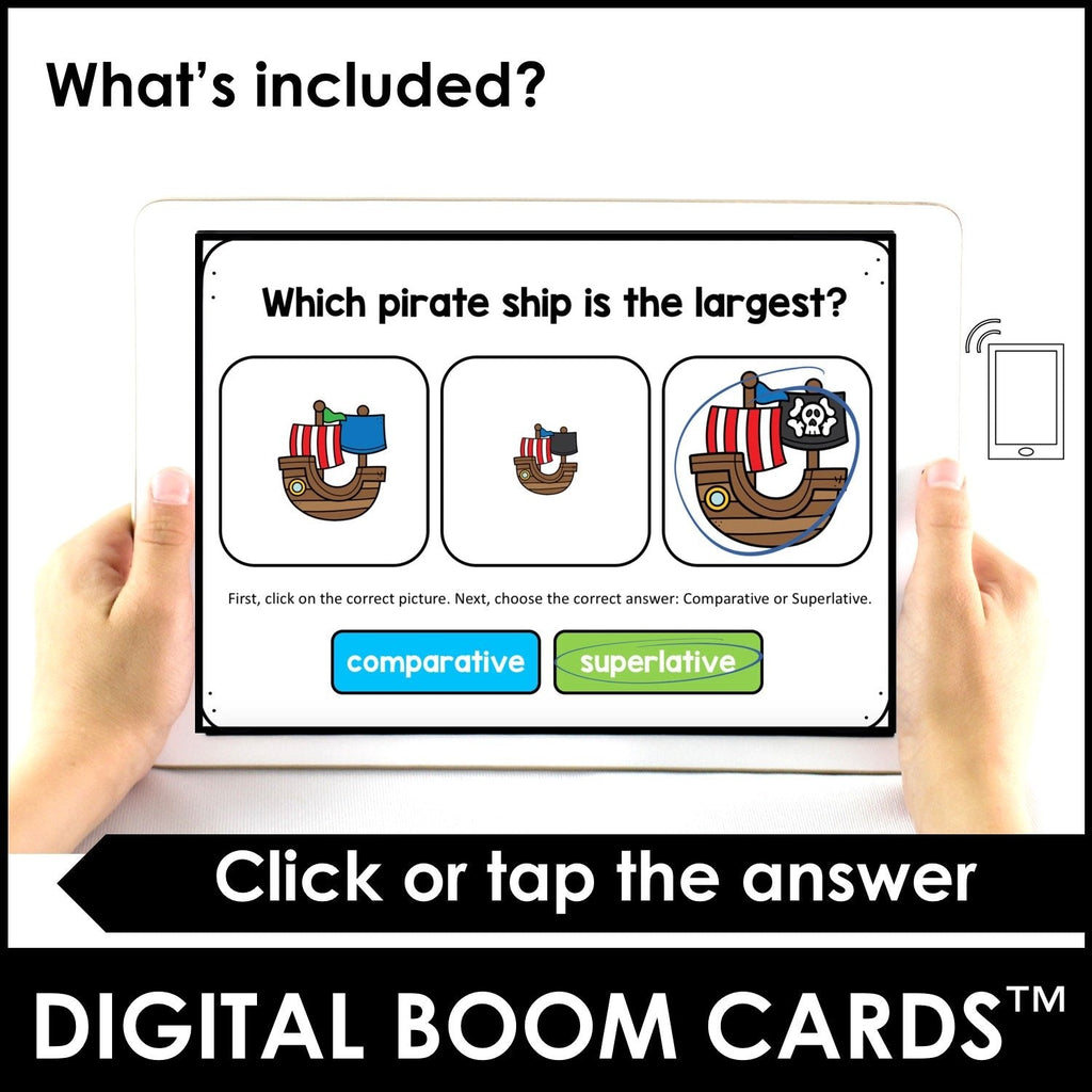 Comparative & Superlative Adjective BOOM CARDS™ – Digital Task Cards - Hot Chocolate Teachables