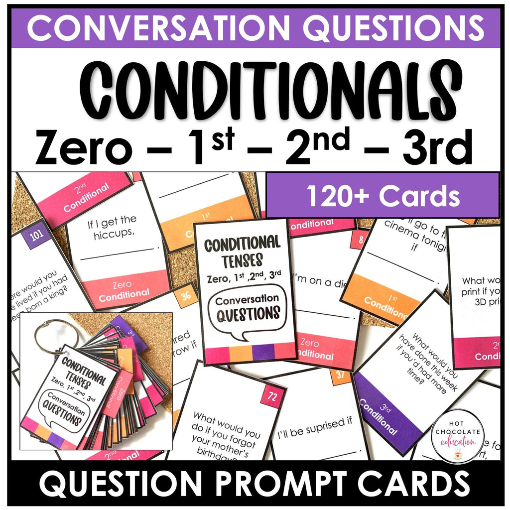 Conditional Tenses: Question Cards for Speaking Practice (Zero, 1st, 2nd, 3rd) - Hot Chocolate Teachables