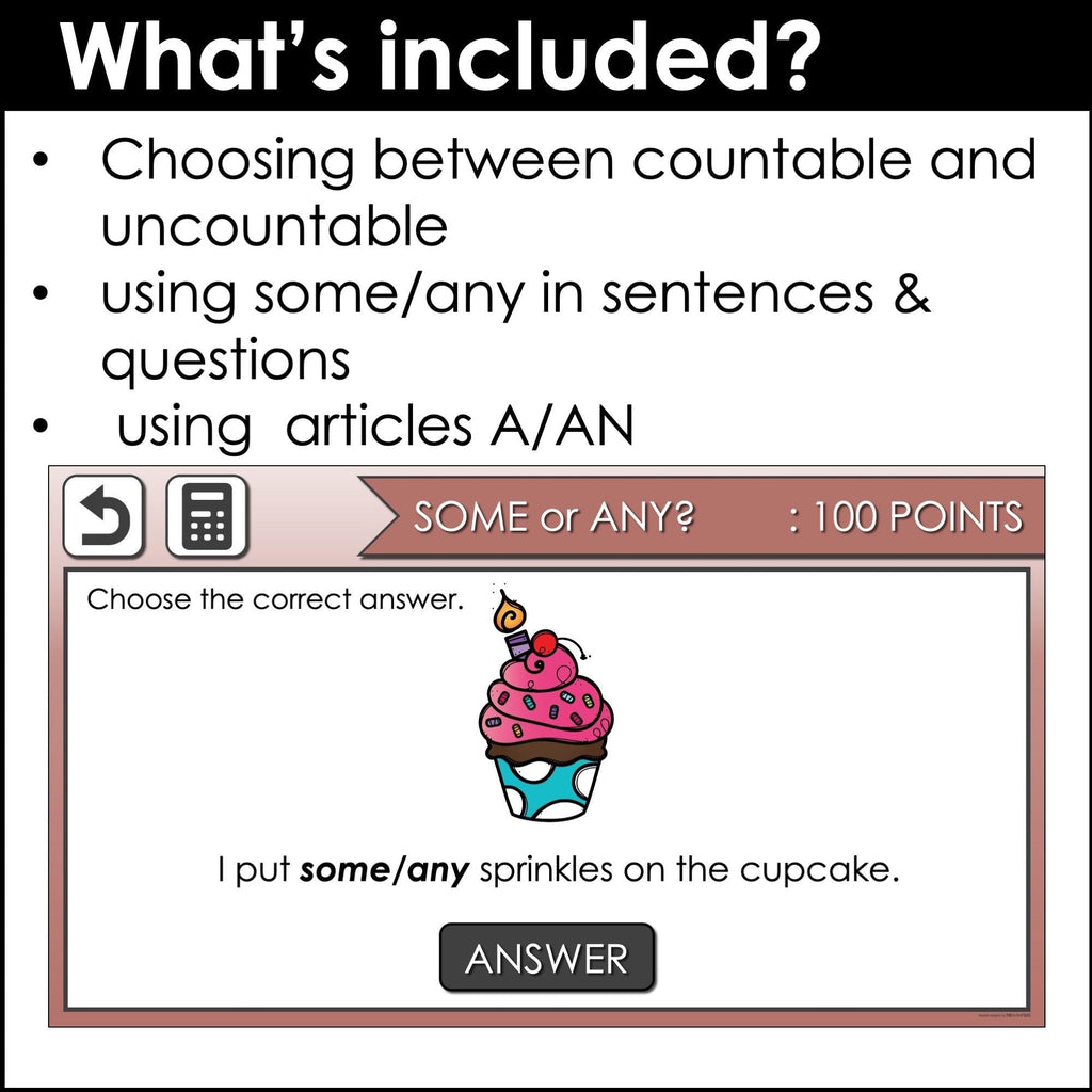 Countable & Uncountable NOUNS | Interactive Game Show - Hot Chocolate Teachables