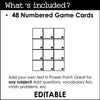 Create Editable Board Games for any subject | Templates with Editable Game Cards - Rainbow - Hot Chocolate Teachables