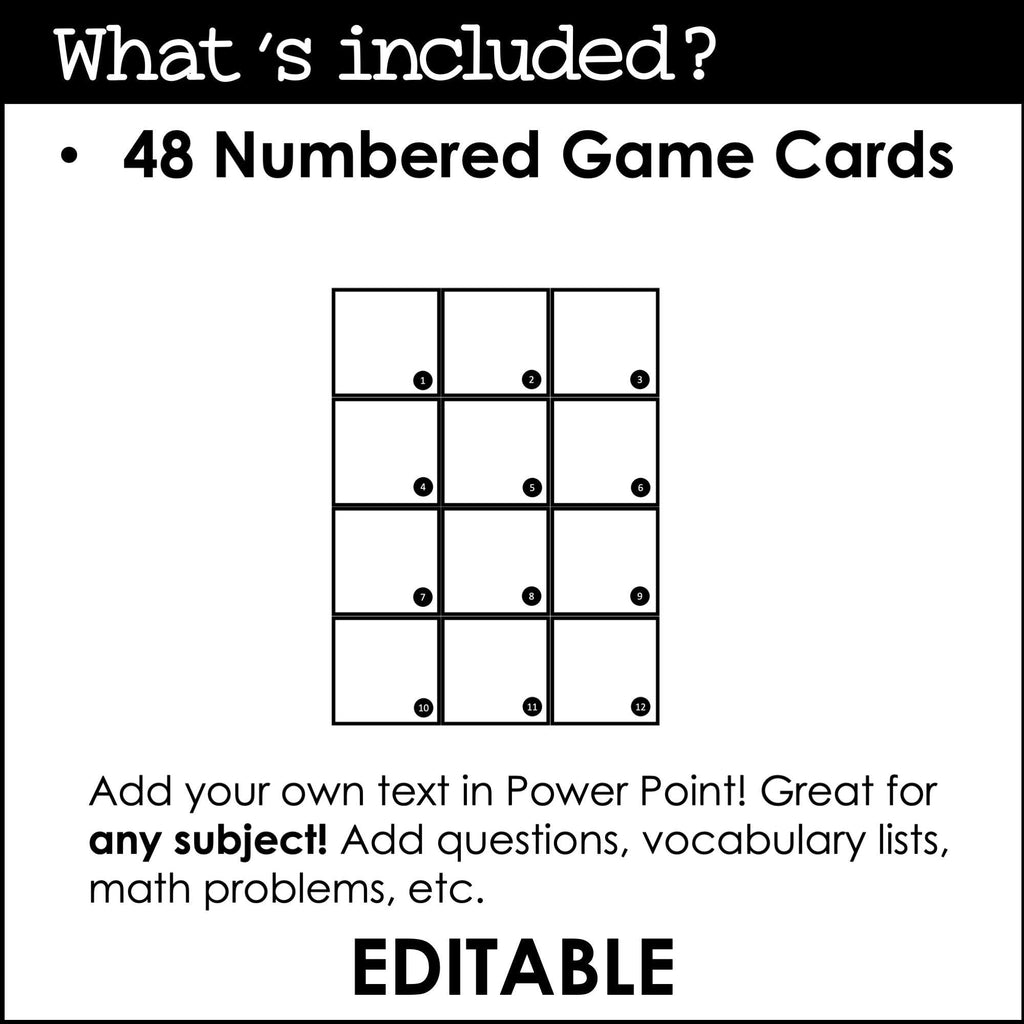 Create Editable Board Games for any subject | Templates with Editable Game Cards - Rainbow - Hot Chocolate Teachables