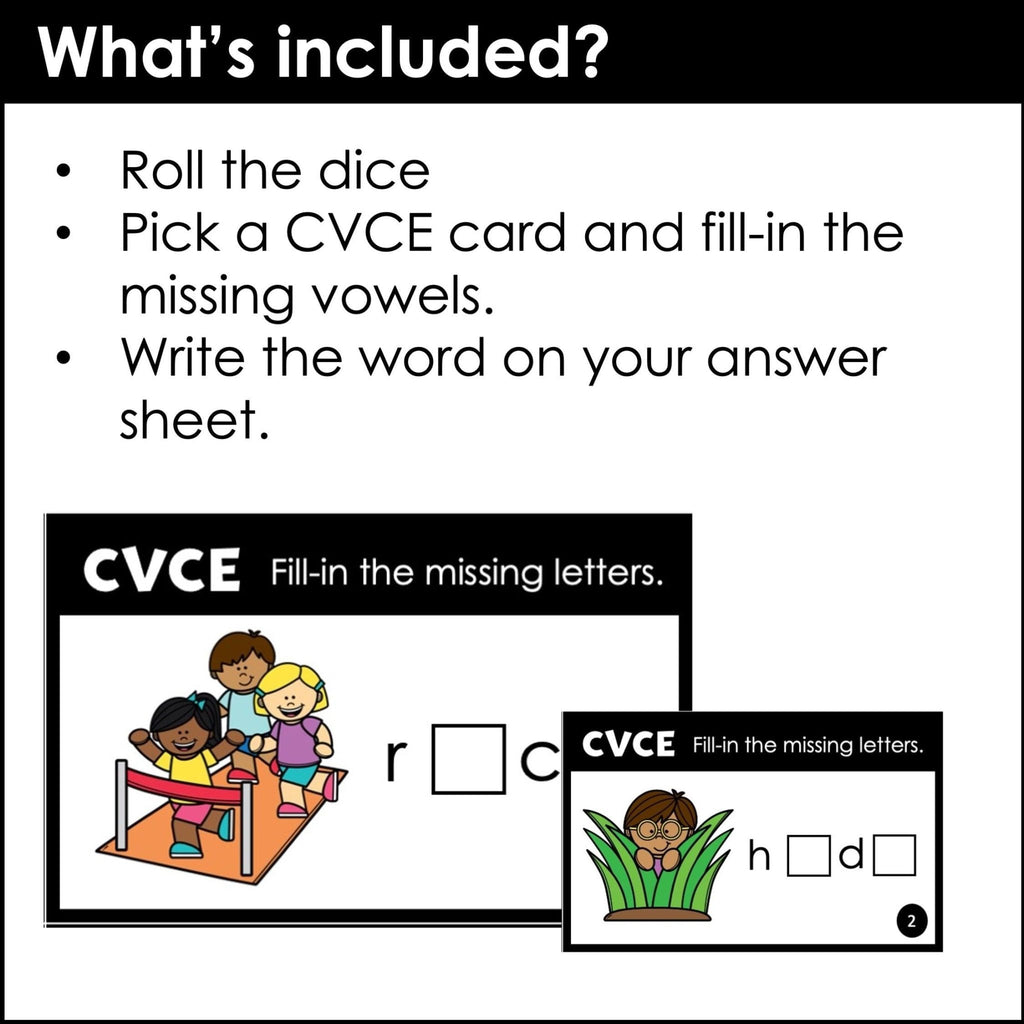 CVCE WORDS Spelling Practice Board Game - Hot Chocolate Teachables