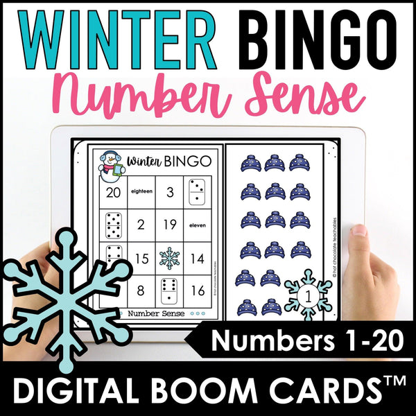 Digital Bingo Game : Number Fluency | Number Sense 1 to 20- Boom Cards™ - Hot Chocolate Teachables