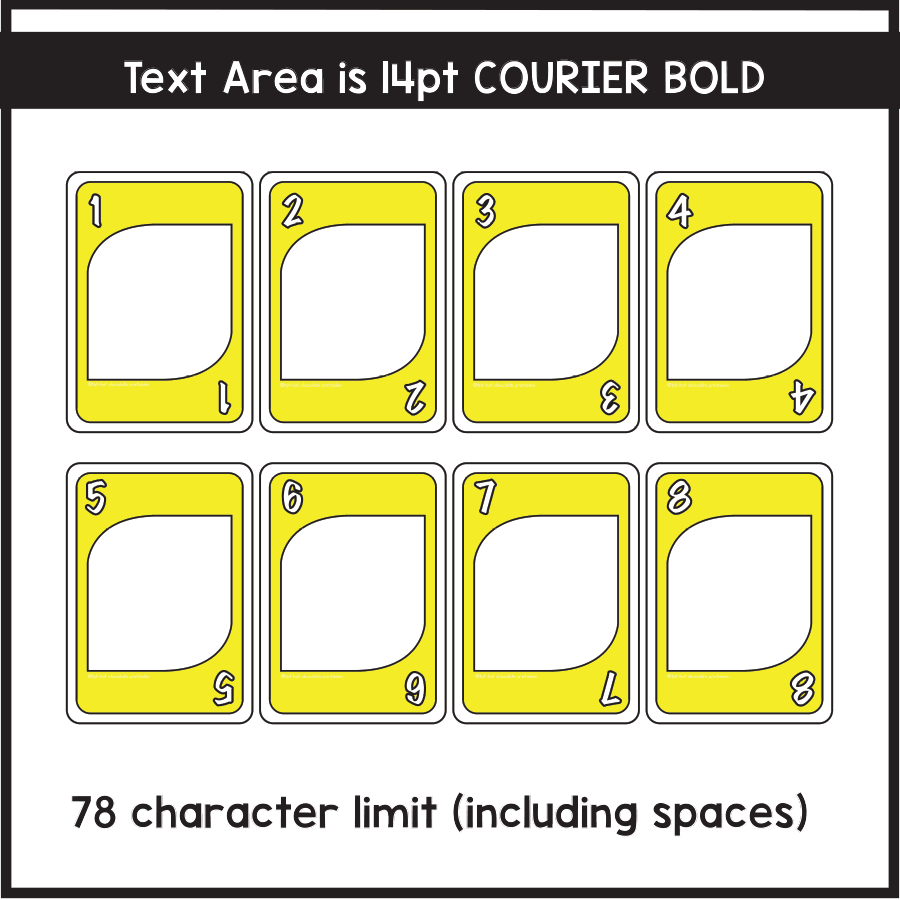 Editable UNO Style Card Game - Use with ANY SUBJECT | Edit Text Boxes - Hot Chocolate Teachables